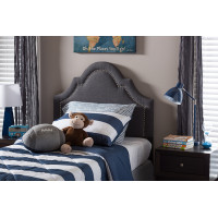 Baxton Studio BBT6567-Dark Grey-Twin HB Rita Upholstered Twin Size Headboard
