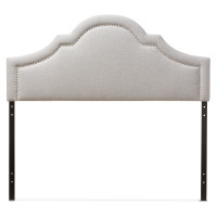 Baxton Studio BBT6567-Greyish Beige-King HB Rita Upholstered King Size Headboard