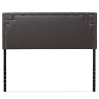 Baxton Studio BBT6575-Dark Grey-Full HB Geneva Upholstered Full Size Headboard