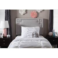 Baxton Studio BBT6575-Greyish Beige-Twin HB Geneva Upholstered Twin Size Headboard