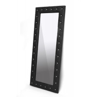Baxton Studio Bbtm27-Black-Mirror Stella Crystal Tufted Modern Floor Mirror