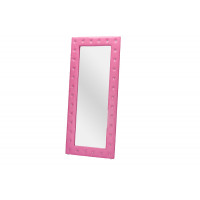 Baxton Studio BBTM27-Pink-Mirror Stella Crystal Tufted Modern Floor Mirror