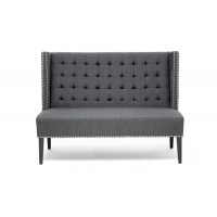 Baxton Studio BH-63114G-Grey Owstynn Modern Banquette Bench