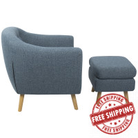 LumiSource C2-AZ-RKWL BU Rockwell Chair with Ottoman in Blue