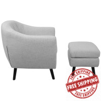 LumiSource C2-AZ-RKWL LGY Rockwell Chair with Ottoman in Light Grey
