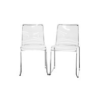 Baxton Studio Dining Chair Clear CC-53-Clear Set of 2