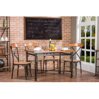 Baxton Studio CDC222 5PC Dining Set Broxburn 5-Piece Dining Set