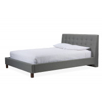 Baxton Studio CF8283-B-Queen-Brown Modern Queen Size Bed with Upholstered Headboard
