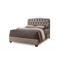 Baxton Studio CF8609-Full-Brown Romeo Contemporary Espresso Button-Tufted Upholstered Bed