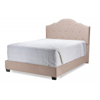 Baxton Studio CF8610-King-Brown Juliet Contemporary Arch Tufted Fabric Upholstered Bed