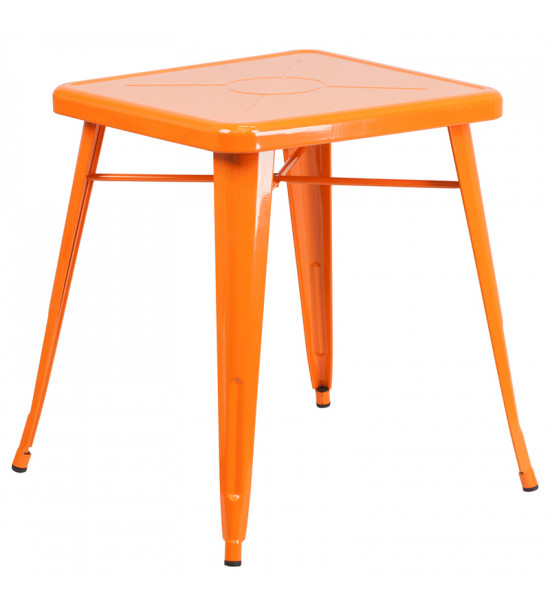 Flash Furniture CH-31330-29-OR-GG Square Metal Table in Orange Flash Furniture CH-31330-29-OR-GG Square Metal Table in Orange