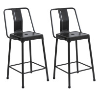 LumiSource CS-CF-ENRG BK2 Pair of Energy Counter Stools in Carbon Black