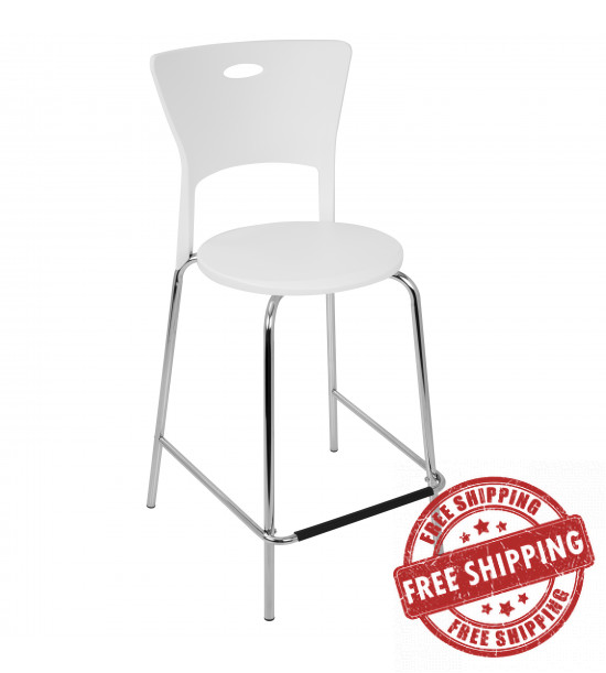 LumiSource CS-CF-MIMI W2 Mimi Counter Stool Set of 2 in White LumiSource CS-CF-MIMI W2 Mimi Counter Stool Set of 2 in White