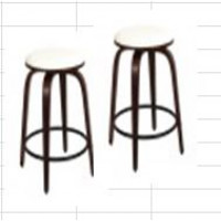 LumiSource CS-PRT CH+W2 Porto Counter Stools with Swivel - Set Of 2 in Cherry White
