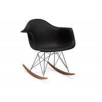 Baxton Studio DC-311W-Black Dario Black Plastic Mid-Century Modern Rocking Chair