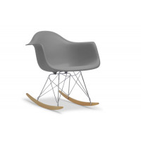 Baxton Studio DC-311W-GREY Dario Plastic Mid-Century Modern Rocking Chair