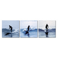 Baxton Studio De-3028Abc Surf Silhouettes Mounted Photography Print Triptych