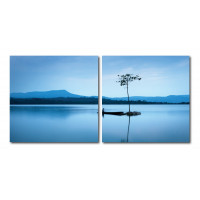 Baxton Studio De-3069Ab Cerulean Stillness Mounted Photography Print Diptych