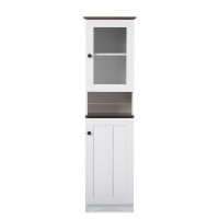 Baxton Studio DR 883300-White/Wenge Lauren Two-Tone Buffet and Hutch Kitchen Cabinet