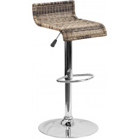 Flash Furniture DS-712-GG Wicker Adjustable Height Stool in Brown