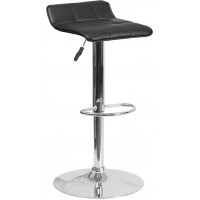 Flash Furniture DS-801B-BK-GG Vinyl Barstool in Black