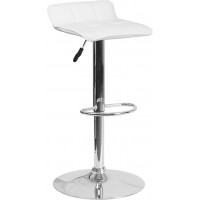 Flash Furniture DS-801B-WH-GG Vinyl Barstool in White