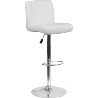 Flash Furniture DS-8101B-WH-GG Vinyl Barstool in White