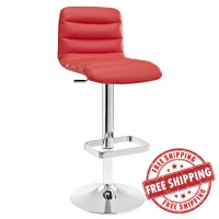 Modway EEI-1032-RED Ripple Bar Stool in Red