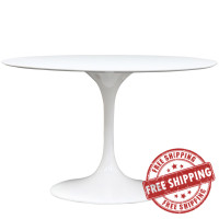 Modway EEI-119-WHI Lippa 48" Fiberglass Dining Table in White