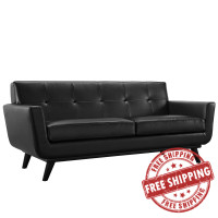 Modway EEI-1337-BLK Engage Leather Loveseat in Black