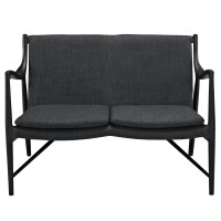 Modway EEI-1441-BLK-GRY Makeshift Upholstered Loveseat in Black Gray