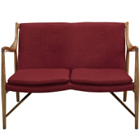 Modway EEI-1441-MAP-RED Makeshift Upholstered Loveseat in Maple Red