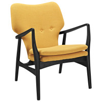 Modway EEI-1442-BLK-YLW Heed Lounge Chair in Black Tellow