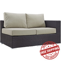Modway EEI-1841-EXP-BEI Convene Outdoor Patio Right Arm Loveseat in Espresso Beige