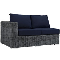 Modway EEI-1872-GRY-NAV Summon Outdoor Patio Sunbrella Left Arm Loveseat in Canvas Navy