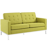 Modway EEI-2051-WHE Loft Fabric Loveseat in Wheatgrass