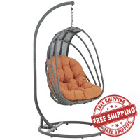 Modway EEI-2275-ORA-SET Whisk Outdoor Patio Swing Chair in Orange