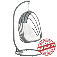 Modway EEI-2275-WHI-SET Whisk Outdoor Patio Swing Chair in White