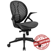 Modway EEI-2653-BLK Stellar Vinyl Office Chair in Black