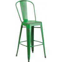 Flash Furniture ET-3534-30-GN-GG Distressed Barstool in Green