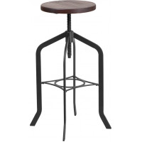 Flash Furniture ET-BM3732-30-GG 30" Barstool with Swivel Lift Wood Seat