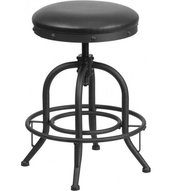 Flash Furniture ET-BR542-224-GG 24" Counter Height Stool with Swivel Lift Black Leather Seat Flash Furniture ET-BR542-224-GG 24" Counter Height Stool with Swivel Lift Black Leather Seat