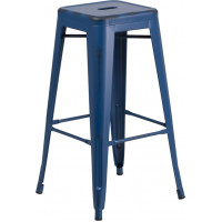 Flash Furniture ET-BT3503-30-AB-GG Distressed Metal Stool in Blue