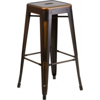 Flash Furniture ET-BT3503-30-COP-GG Distressed Copper Metal Stool in Copper