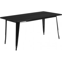 Flash Furniture ET-CT005-BK-GG 31.5" Rectangular Black Metal Indoor Table