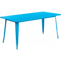 Flash Furniture ET-CT005-CB-GG Rectangular Metal Table in Blue