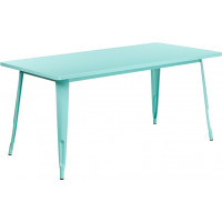 Flash Furniture ET-CT005-MINT-GG Rectangular Mint Metal Table in Mint