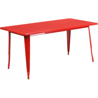 Flash Furniture ET-CT005-RED-GG 31.5" Rectangular Red Metal Indoor Table