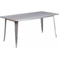 Flash Furniture ET-CT005-SIL-GG 31.5" Rectangular Silver Metal Indoor Table