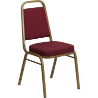 Flash Furniture HERCULES Trapezoidal Back Stacking Banquet Chair Burgundy Fabric- Gold Frame FD-BHF-1-ALLGOLD-0847-BY-GG